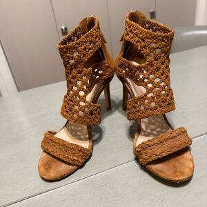 SANDRO (37) Suede Macrame Boho sandal/bootie